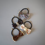 Grey Dot Silver Studs Hair Pony