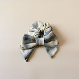 White Check Studs Scrunchie