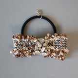 Brown Tweed Ribbon Hair Pony
