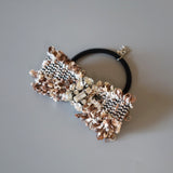 Brown Tweed Ribbon Hair Pony