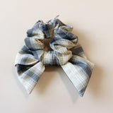 White Check Studs Scrunchie