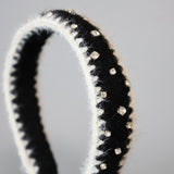Black White Mohair Headband