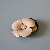 Pink Beige Flower Hair Pony