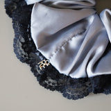 Blue Navy Satin Scrunchie