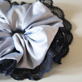 Blue Navy Satin Scrunchie
