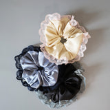 Blue Navy Satin Scrunchie