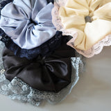 Blue Navy Satin Scrunchie