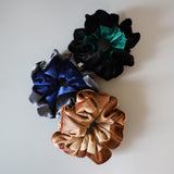 Black Green Velour Scrunchie