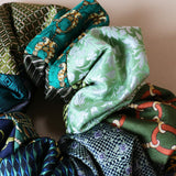 Patchwork Scrunchie Green