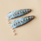 Hair Pin Blue Silver