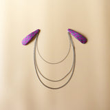 Hair Pin Purple Chain