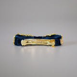 Velvet Navy Barrette