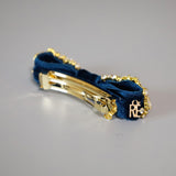 Velvet Navy Barrette