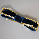 Velvet Navy Barrette