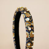 Slender Headband Navy Gold