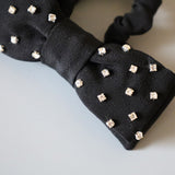 Silk Black Lil Silver Ribbon Pony