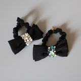Silk Black Blue Mix Ribbon Pony
