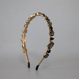 Gold Black Studs Headband