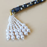 Straight Hair Clip Navy Pearl