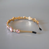 Gold Pink Studs Headband