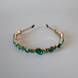 Gold Green Studs Headband