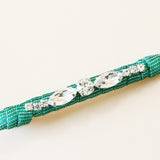 Straight Hair Clip Green Silver