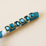 Straight Hair Clip Blue Studs