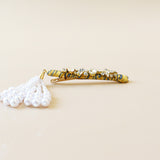 Straight Hair Clip Yellow Pearl