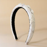 Slender Headband White Studs