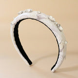 Slender Headband White Studs