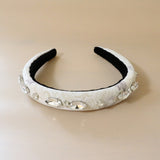 Slender Headband White Studs