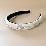 Slender Headband White Studs