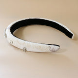 Slender Headband White Studs