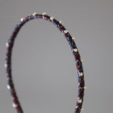 Narrow Navy Silver Headband