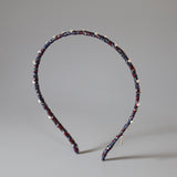 Narrow Navy Silver Headband