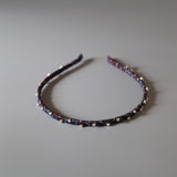 Narrow Navy Silver Headband