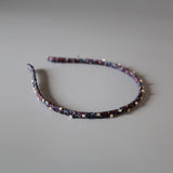 Narrow Navy Silver Headband