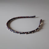 Narrow Navy Silver Headband