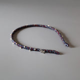 Narrow Navy Silver Headband