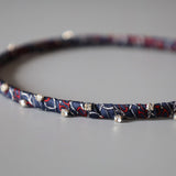 Narrow Navy Silver Headband