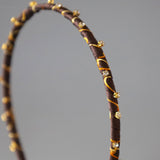 Narrow Brown Gold Headband