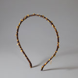 Narrow Brown Gold Headband