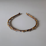 Narrow Brown Gold Headband