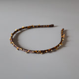 Narrow Brown Gold Headband
