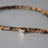 Narrow Brown Gold Headband