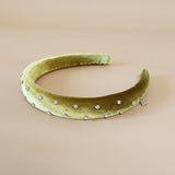 Slender Headband Velour Uguisu