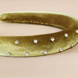 Slender Headband Velour Uguisu