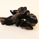 Big Ribbon Chocolate Velour Scrunchie