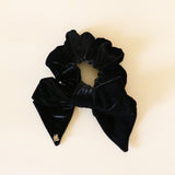 Big Ribbon Black Velour Scrunchie