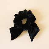 Big Ribbon Black Velour Scrunchie